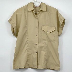 Vintage Update The Anthony Collection Blouse Womens 10 Used Khaki